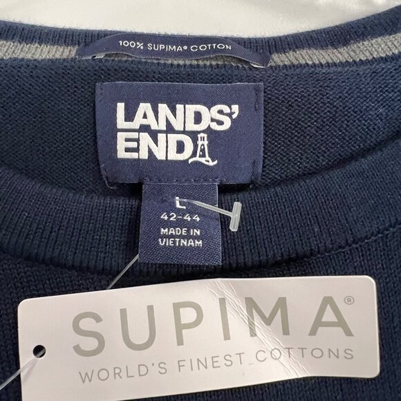 Lands' End Men's Long Sleeve Pullover Sweater Navy Size Large - Picture 8 of 9